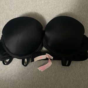 PINK multi-way black push-up bra